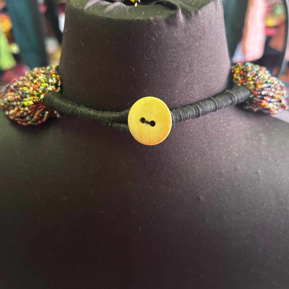Ultra-Layered Multistrand Seed Bead Statement Necklace - Picture 3 of 6